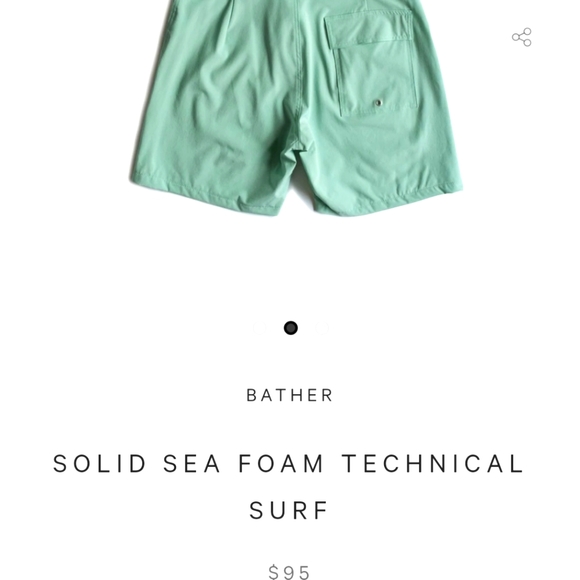 Bather Solid Sea Foam Technical Surf 
